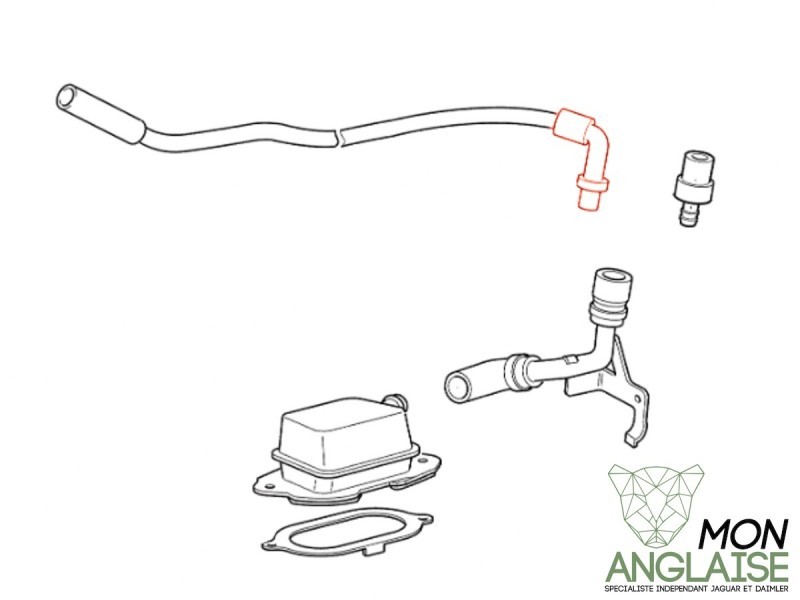 Durite de reniflard 90° Jaguar S-Type 1999-2002 | XR839224