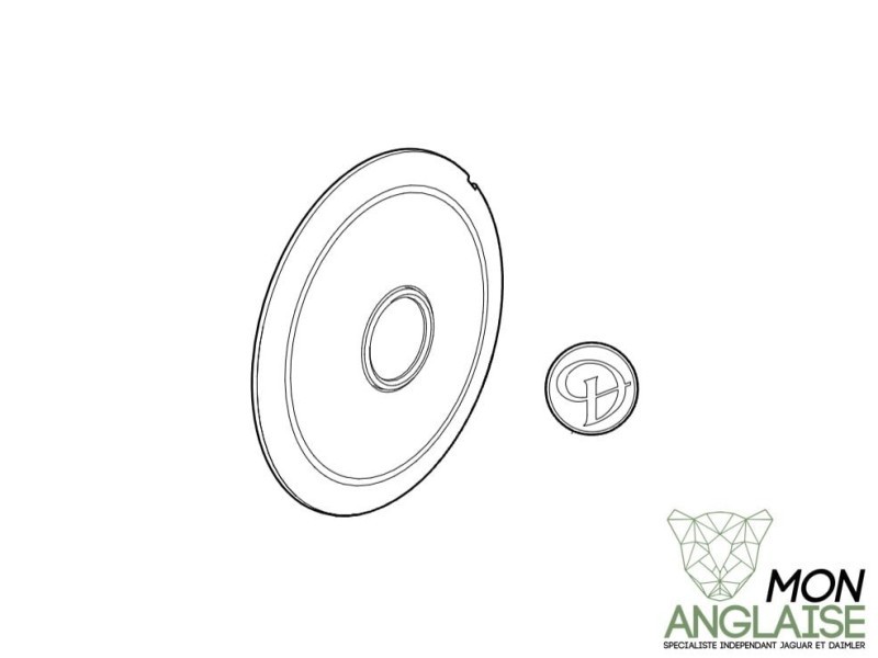 Enjoliveur de roue Daimler chromé Jaguar XJ X350 2003-2009 | C2C17729