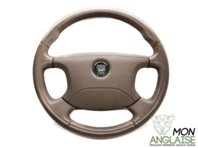 Volant cuir sable Jaguar XJ X350 de 2003 à 2009 Référence OE : C2C17336AEK