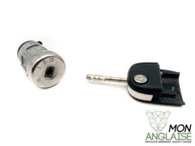 Barillet de neiman et 1 clé Jaguar X-Type de 2001 à 2009 Référence OE : BARILLETXT