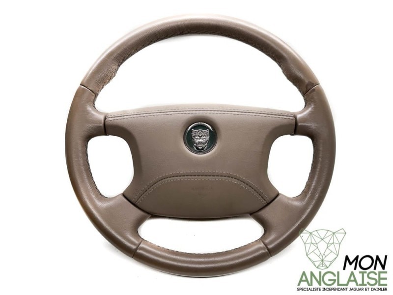 Volant cuir sable Jaguar XJ X350 2003-2009 | C2C17336AEK