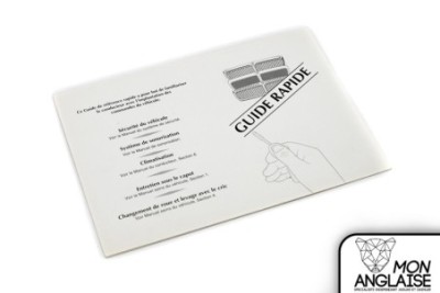 Guide rapide d'utilisation Jaguar X300 de 1995 à 1997 Référence OE : GUIDX300