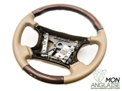 Volant cuir et bois noyer coffee Jaguar X300 de 1995 à 1997 Référence OE : HNA9181ADSDC