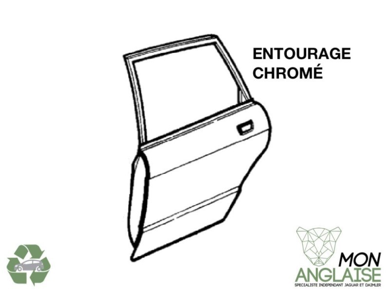 Portière arrière gauche SWB entourage chromé Jaguar XJ8 1998-2002 | FNC3049AAC