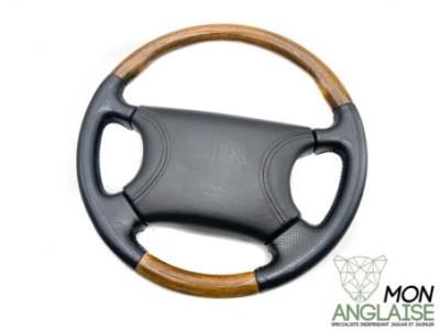 Volant 1/2 bois et cuir noir XJR Jaguar XJ8 1998-2002 | HJB9181FBLEG