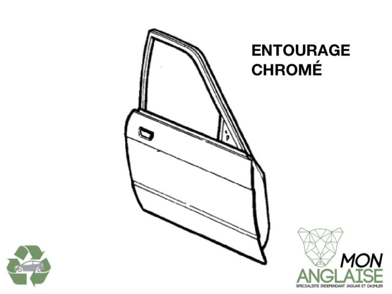 Portière avant droite entourage chromé Jaguar X300 1995-1997 | JLM11722C