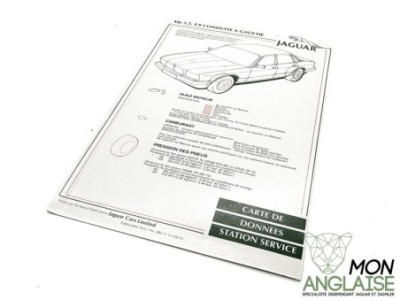 Carte de donnée station service Jaguar XJ40 1990-1994 | JJM111105