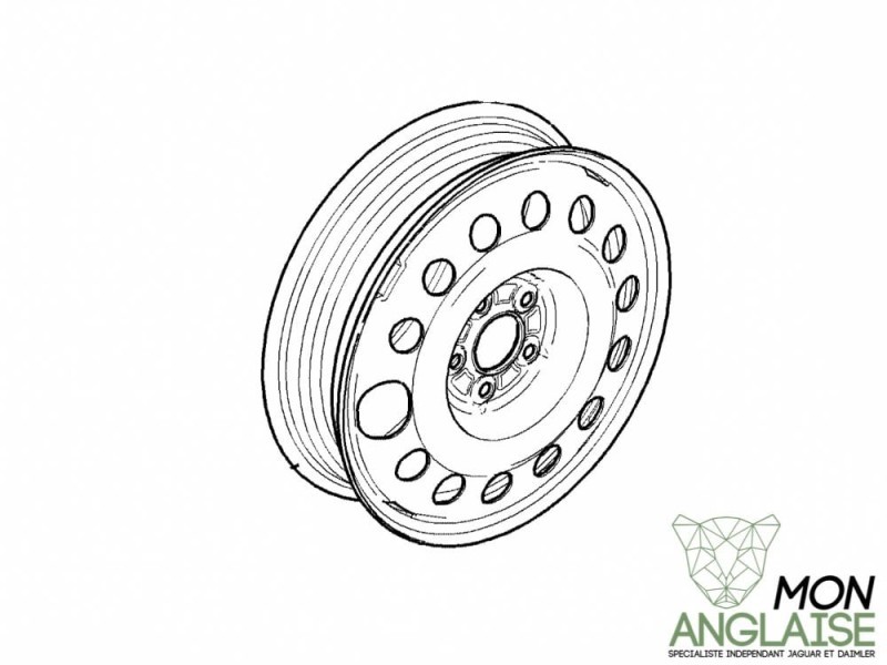Roue de secours galette noire 16" Jaguar S-Type 1999-2008 | XR81691