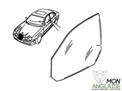 Vitre avant gauche Jaguar S-Type de 1999 à 2008 Référence OE : XR849788