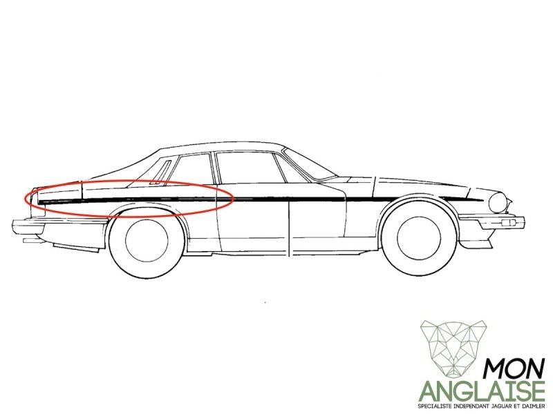 Ligne de carrosserie arrière droite Oyster Jaguar XJS de 1975 à 1996 Référence OE : BCC4628