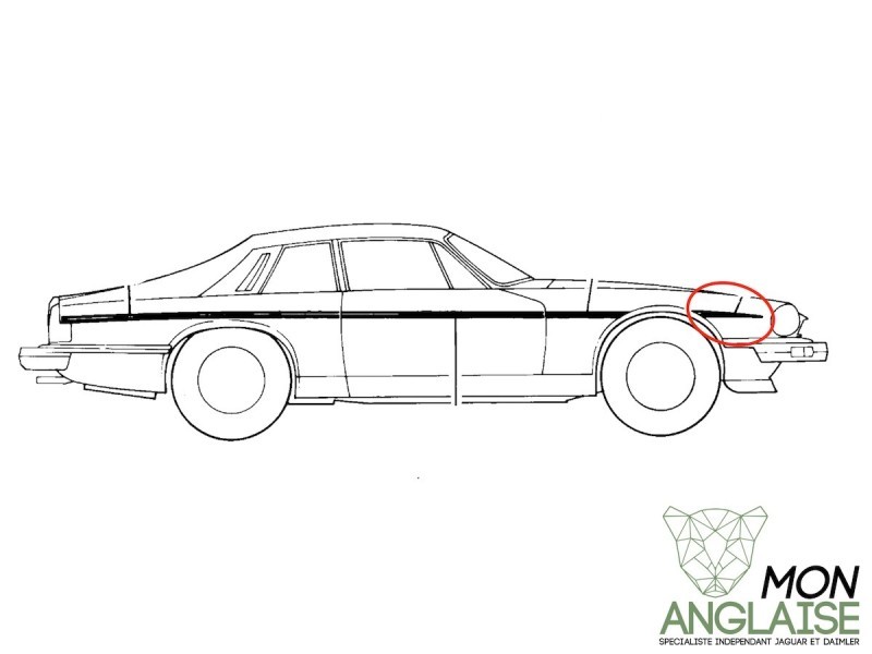 Ligne de carrosserie Oyster aile AVD Jaguar XJS de 1975 à 1991 Référence OE : BCC4608