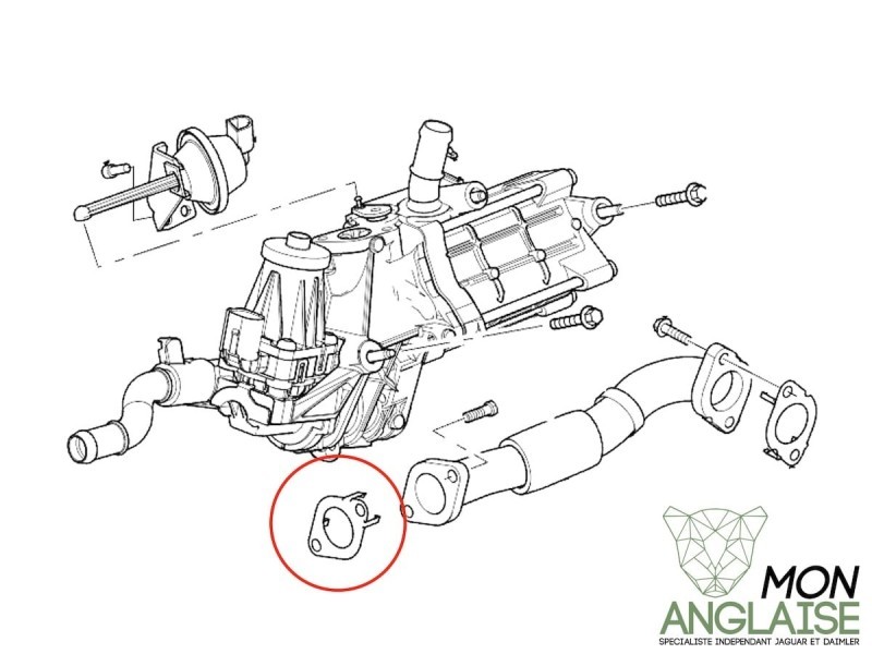 Joint EGR gauche Jaguar XF 2008-2015 | C2Z14251