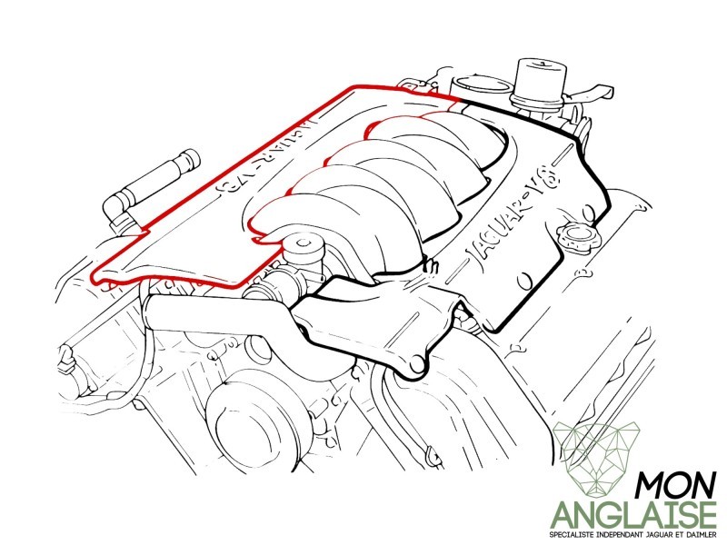 Couvercle moteur droite Jaguar V8 Jaguar XK8 1998-2002 | NJB3921AA