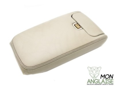 Accoudoir de console centrale beige avec porte tasse Jaguar XJ8 de 1998 à 2002 Référence OE : GNF7670AAAGD