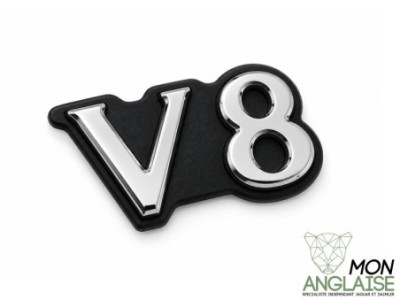 Badge V8 montant latéral Jaguar XJ8 de 1998 à 2002 Référence OE : HND6092BA