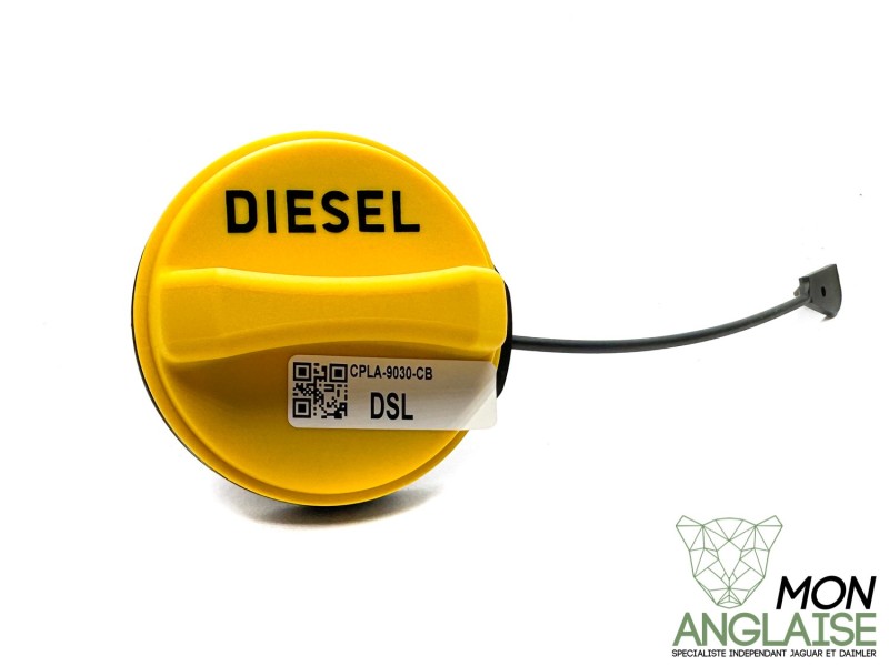 Bouchon de réservoir à carburant 1/4 tour Diesel Jaune Jaguar New XJ de 2010 à 2019 Référence OE : T2H59150