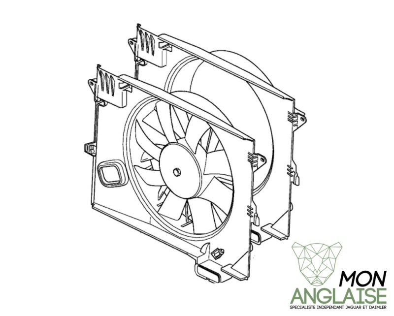 Ventilateur de refroidissement moteur Jaguar S-Type de 1999 à 2002 Référence OE : XR82853
