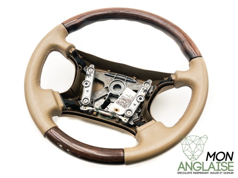 Volant cuir et bois noyer coffee Jaguar X300 de 1995 à 1997 Référence OE : HNA9181ADSDC