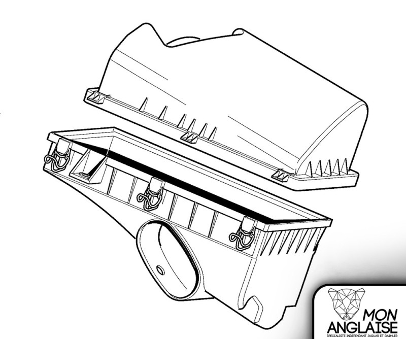 Support de filtre à air Jaguar XJ8 de 1998 à 2002 Référence OE : NNE3500CA