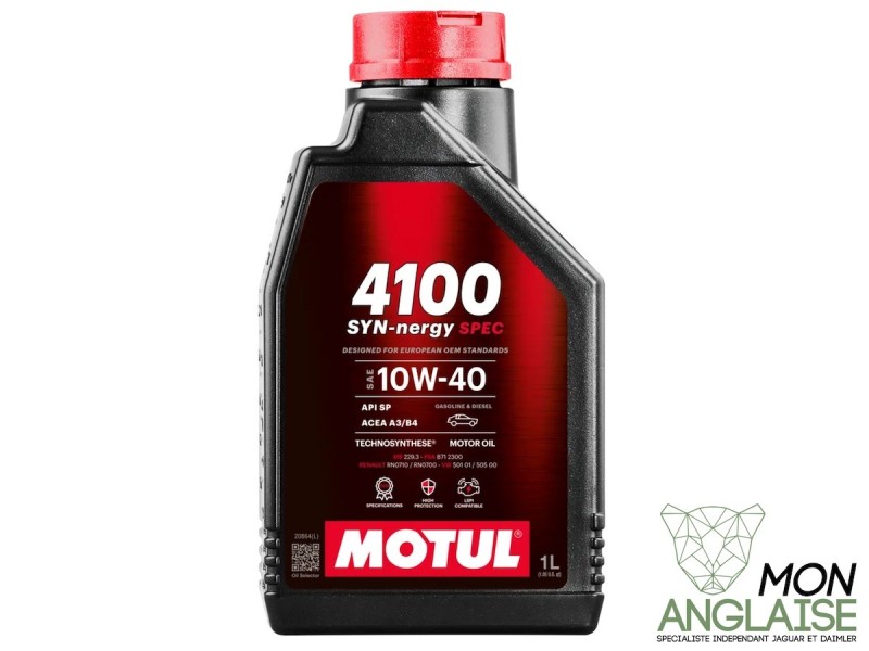 Huile Moteur 10W40 Motul 4100 Jaguar XJS de 1987 à 1996 Référence OE : MOTUL10W40