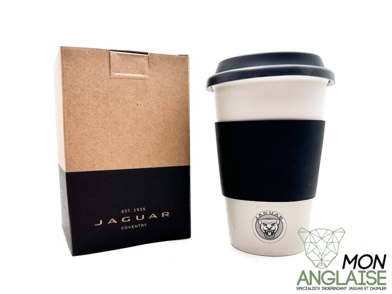 Mug en céramique avec grip et couvercle en silicone Jaguar XK8 de 1996 à 2006 Référence OE : JHMG494GYA