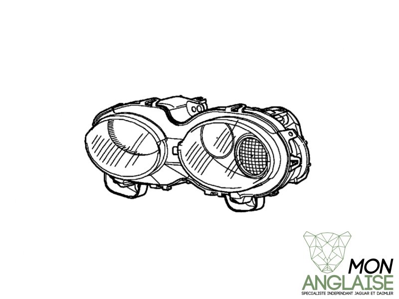 Optique avant gauche halogène Jaguar X-Type de 2001 à 2009 Référence OE : C2S36899