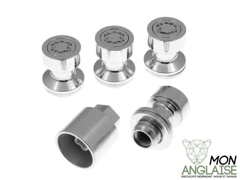 Kit écrous de roue antivol chromé Jaguar XK de 2006 à 2014 Référence OE : C2D42934