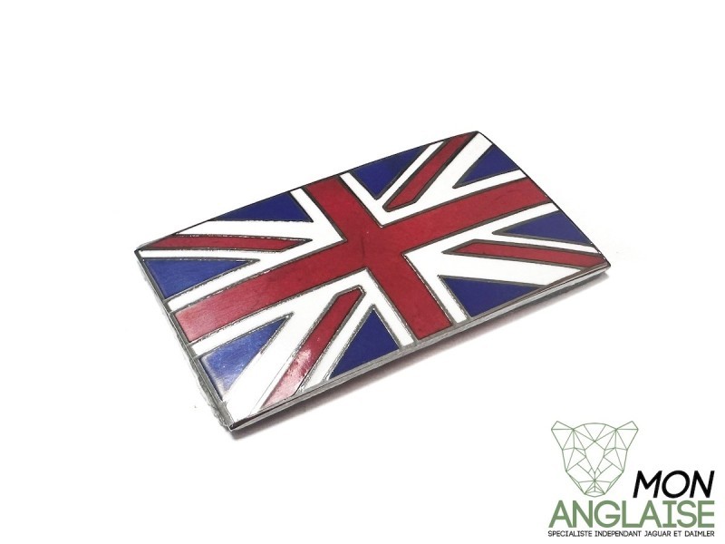 Plaque Union Jack métal avec adhésive 3M Jaguar XK8 de 1996 à 2006 Référence OE : GAC4100