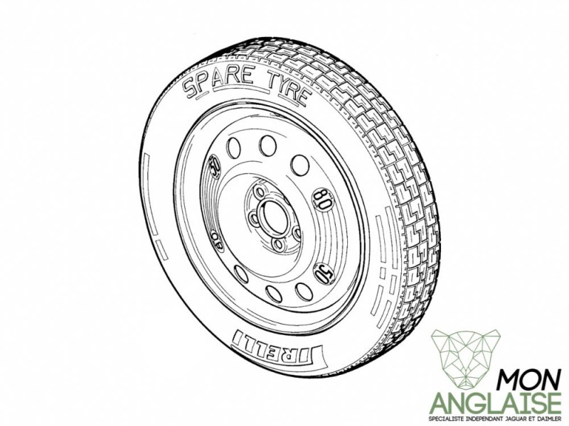 Roue de secours galette Jaguar XK8 de 1996 à 2002 Référence OE : MJA6109AA