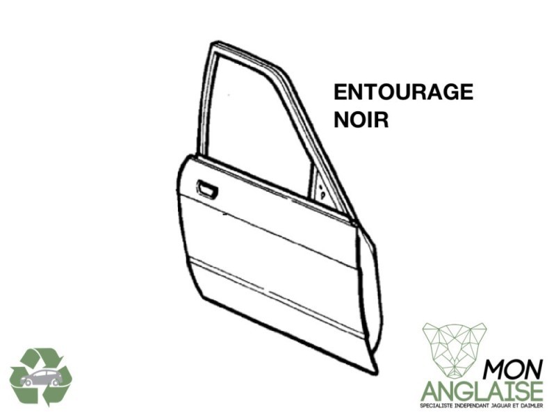 Portière avant droite entourage noir Jaguar XJ8 de 1998 à 2002 Référence OE : FNC3028AA