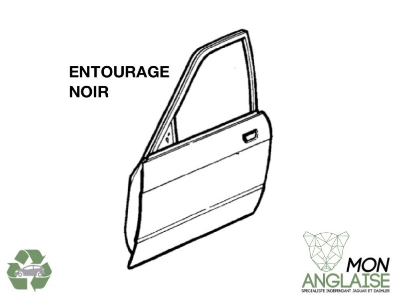 Portière avant gauche entourage noir Jaguar XJ8 de 1998 à 2002 Référence OE : FNC3029AA