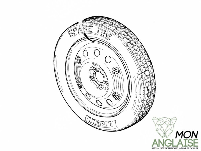 Roue de secours galette Jaguar XJ8 de 1998 à 2002 Référence OE : MMD6109AB