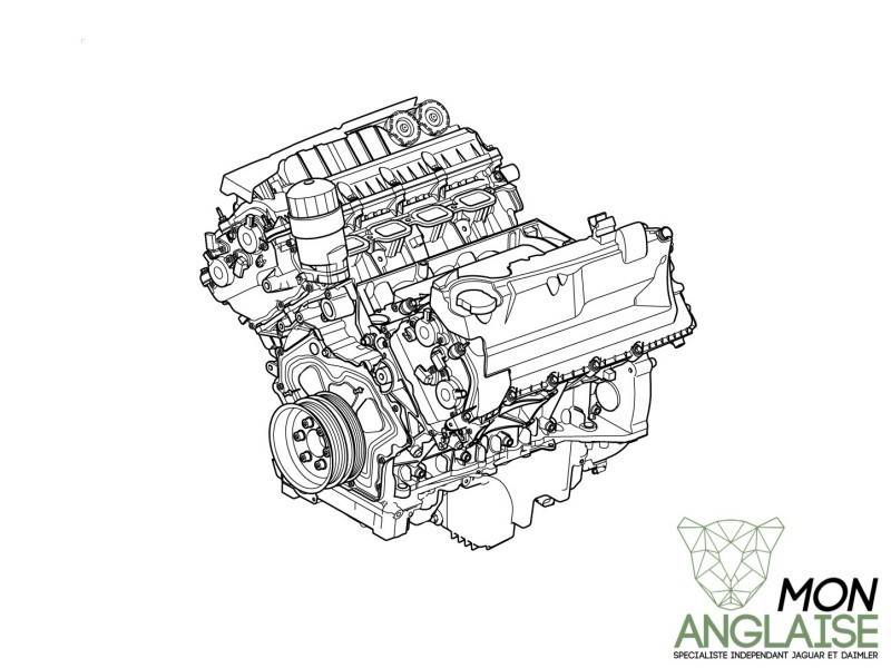Moteur 5.0L AJ133 Jaguar New XJ de 2010 à 2019 Référence OE : C2D49712
