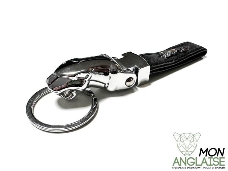 Porte Clef Jaguar cuir noir et métal Jaguar X-Type de 2001 à 2009 Référence OE : PORTECLEF2N
