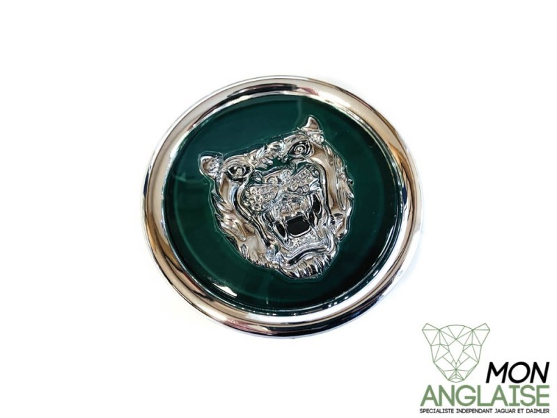 Centre de roue jaguar relief chromé vert Jaguar XK8 de 1996 à 2006 Référence OE : MNA6249AB